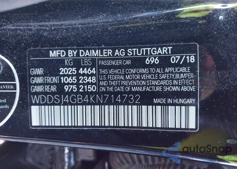 2019 Mercedes-Benz Cla 250 4Matic from USA, damaged, VIN WDDSJ4GB4KN714732